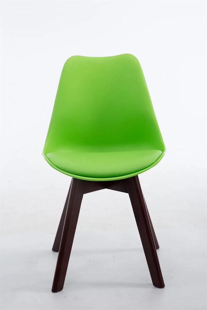 Cadeira de cozinha e sala de jantar Borneo V2 em couro sintético com estrutura em Cor Nogueira 48 x 84 x 41,5 cm Verde