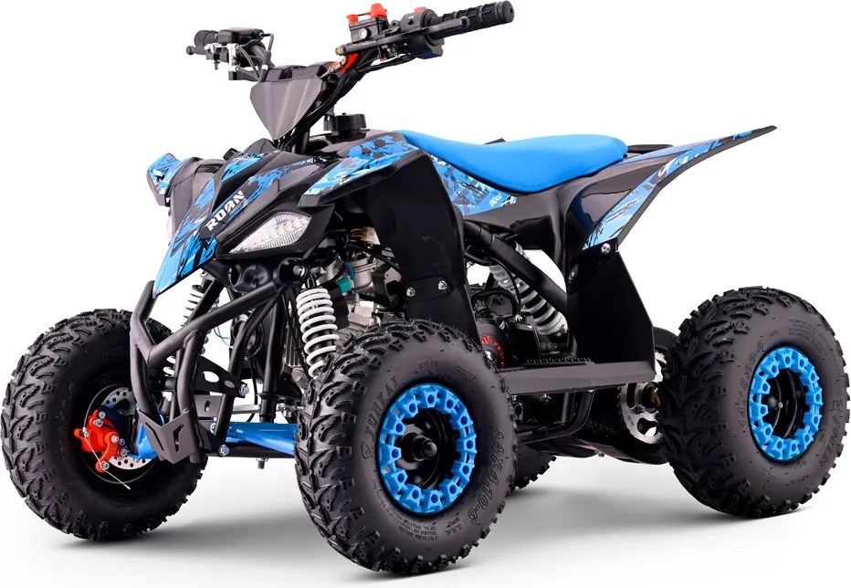 Mini moto 4 gasolina para crianças de gasolina 110cc Roan Ratte R6 R-N-1,C/ marcha-atrás e limitador velocidade Azul