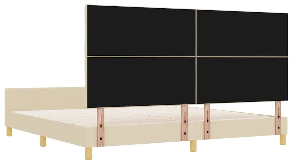 Cama vidaXL Creme 200x200 cm Tecido