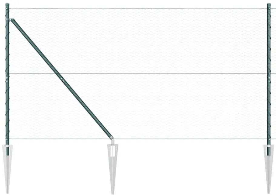 Conjunto de Cercas Conjunto de 2 Verde Aço, PVC 25 x 1,2 m