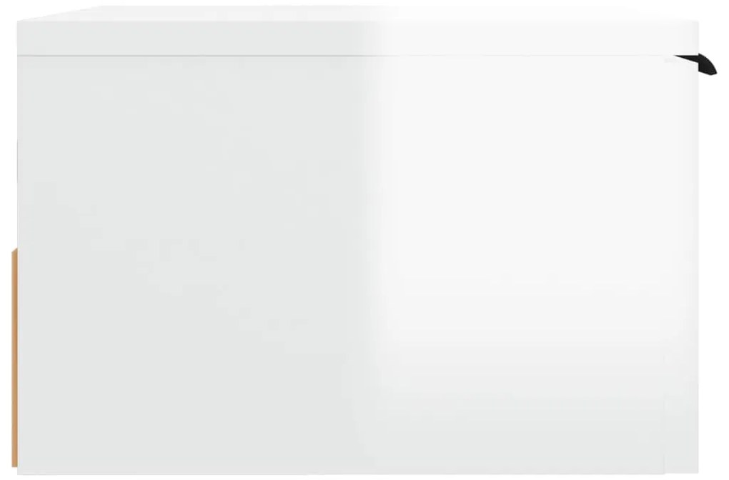 Mesas de cabeceira parede 2 pcs 34x30x20 cm branco brilhante