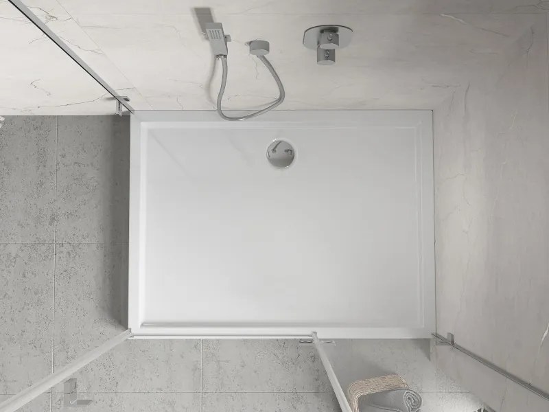 Mexen Flow+ base de duche retangular 80 x 70 cm, branco brilhante - 46R107080H