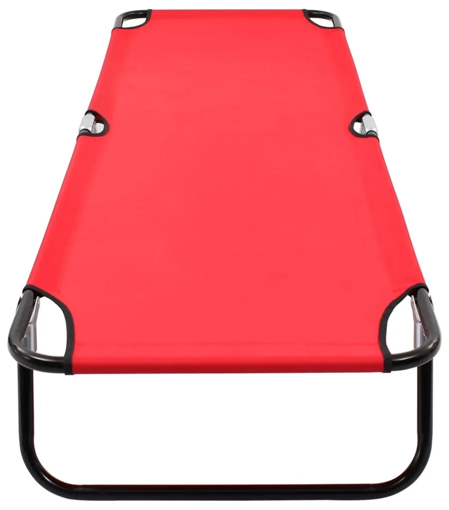 Espreguiçadeira/cama dobrável aço vermelho