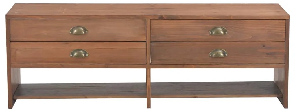 Móvel de TV com 4 gavetas 120x30x40 cm abeto maciço