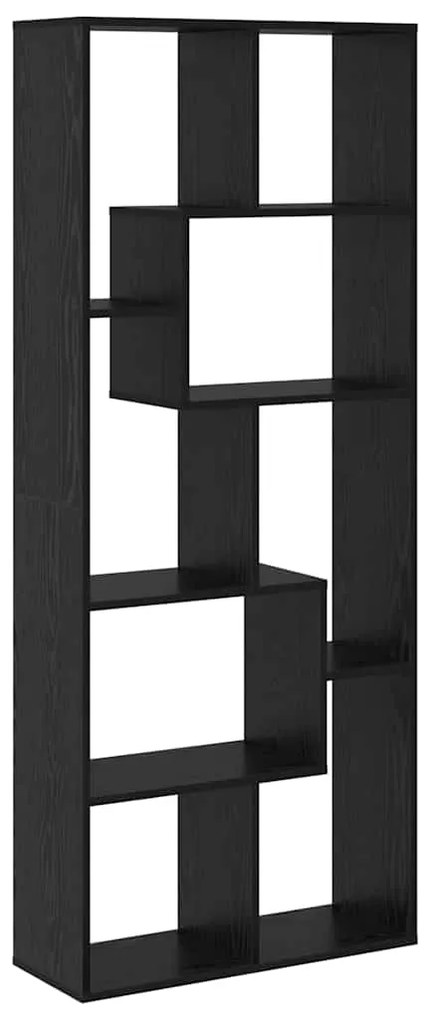 Estante Divisória Carvalho Preto 67x25x161.5 cm Madeira Engenheirada