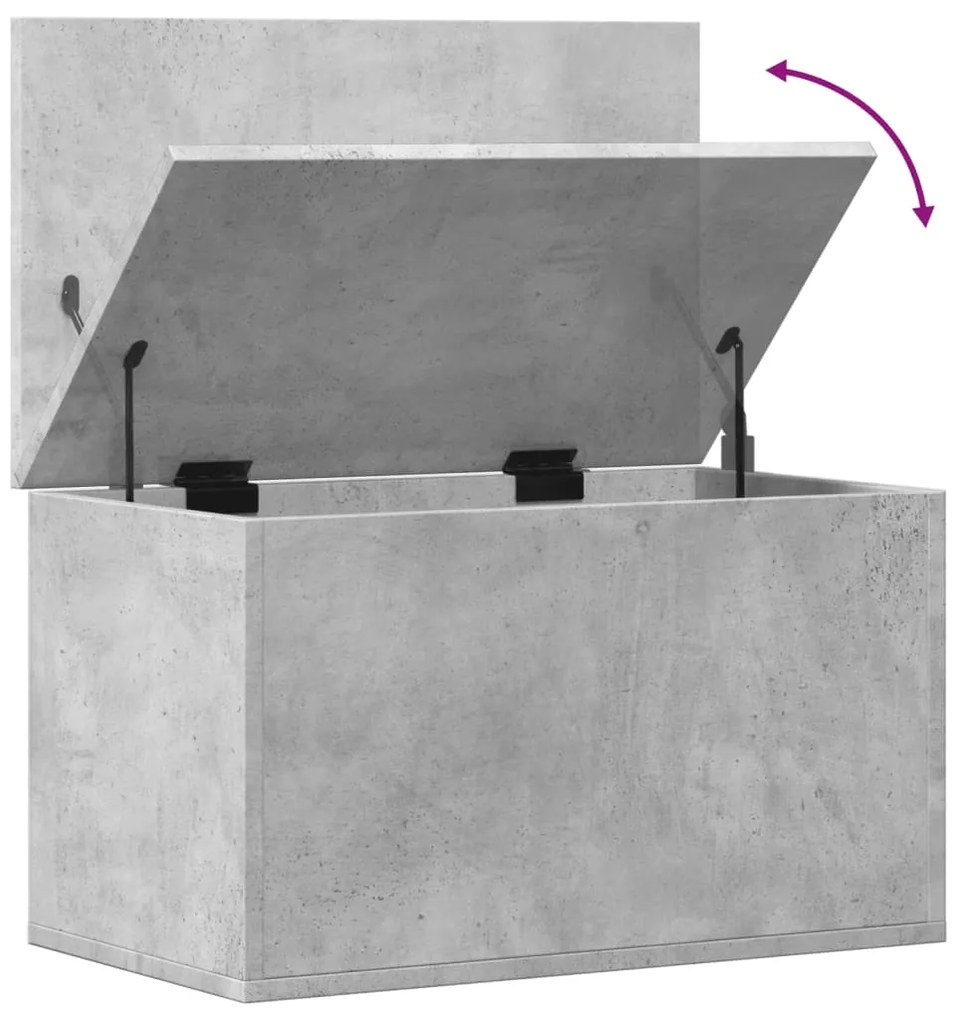 Caixa de arrumação 60x35x35 cm derivados madeira cinza cimento