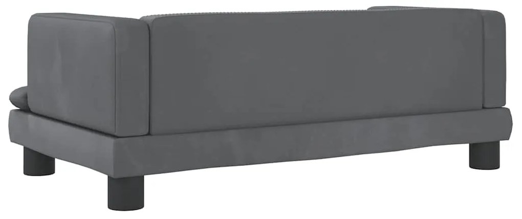 Cama para cães 80x45x30 cm veludo cinzento-escuro