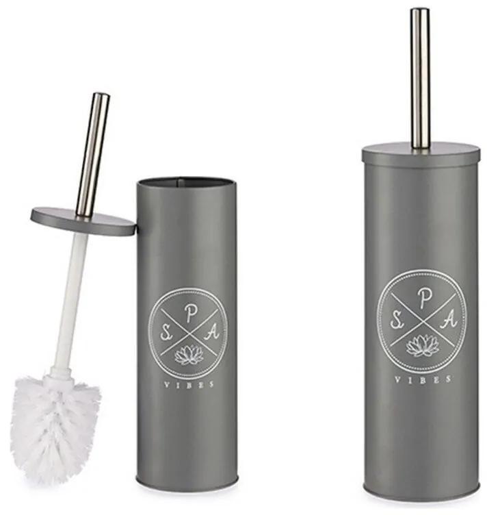 Porta-escova Cinzento Plástico Aço (9,5 x 37,5 x 9,5 cm)