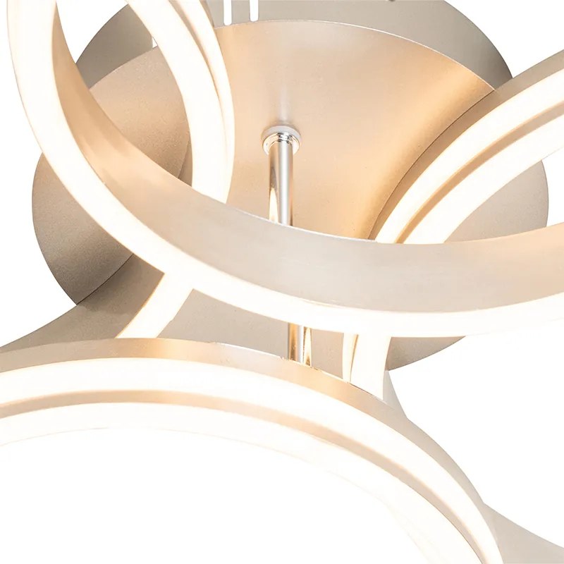 Candeeiro de teto em aço com LED regulável em 3 níveis 4 luzes - Navara Design
