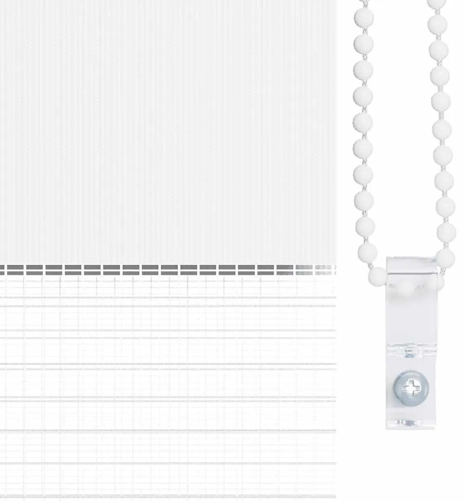 Estore de rolo 120 x 230 cm, linhas de zebra / Branco