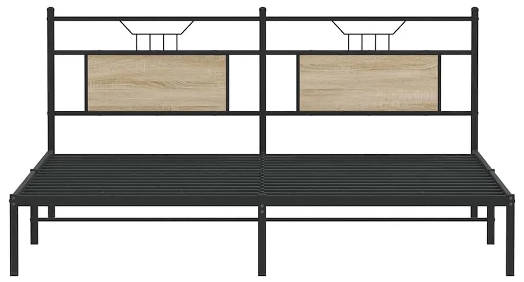 Estrutura de cama sem colchão 183x213 cm carvalho sonoma