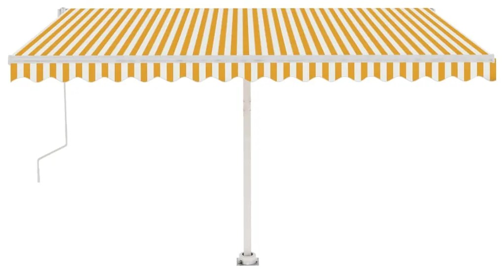 Toldo automático independente 400x300 cm amarelo e branco