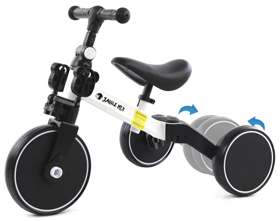 Triciclo infantil conversível 3 em 1 Jungle Mix Branco Biwond