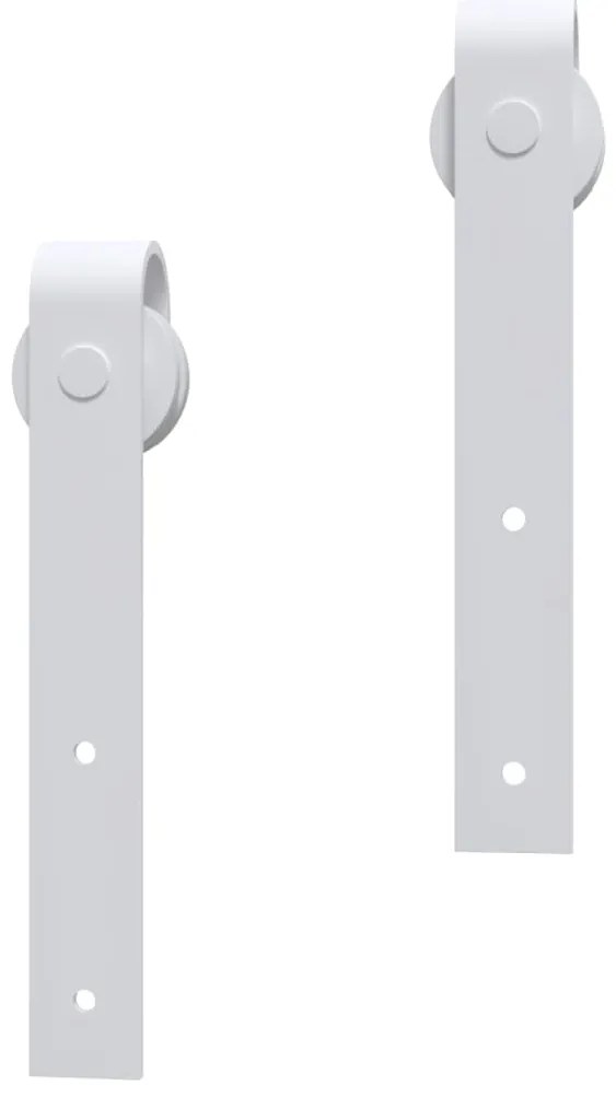 Kit de ferragens para porta deslizante 200 cm aço branco