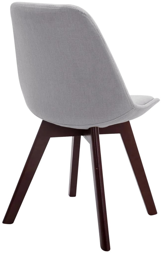 Cadeira de cozinha e sala de jantar Borneo em tecido com estrutura em Cor Nogueira 48 x 84 x 55 cm Cinzento