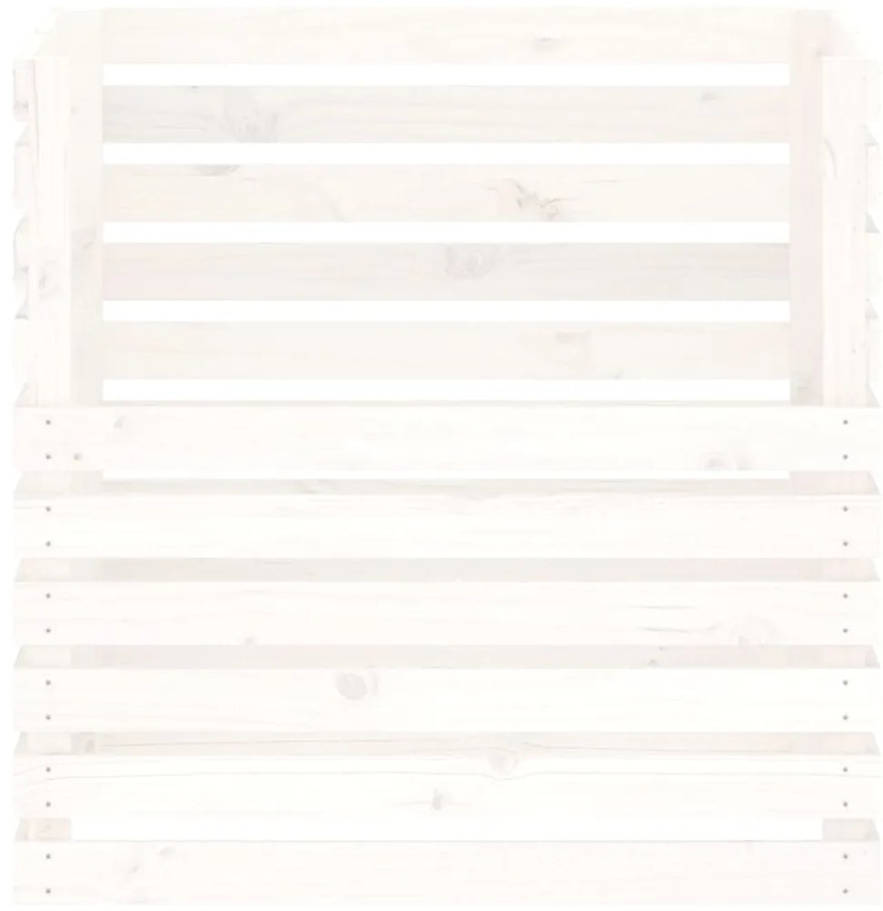 Compostor 80x80x78 cm madeira de pinho maciça branco