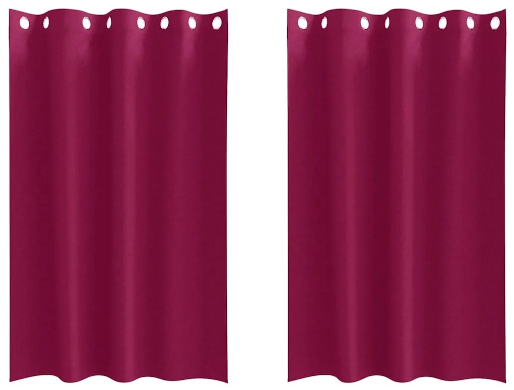 Cortinas 2 pcs Vinho Vermelho 175 x 140 cm Poliéster