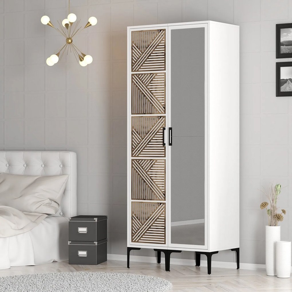 Roupeiro Kumsal PR – Branco – 80 cm x 47,5 cm x 201,4 cm