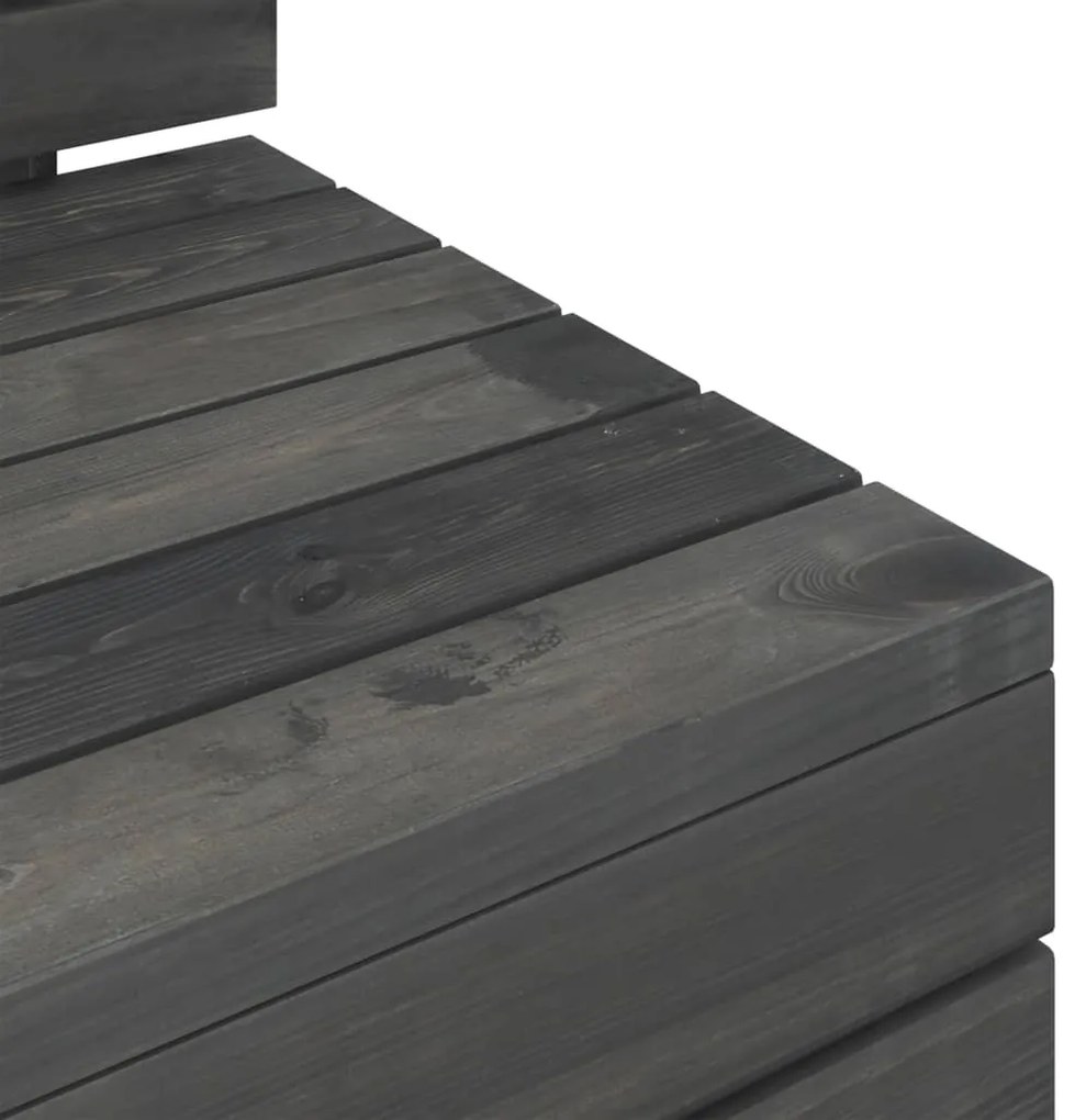 2 pcs conj. lounge de paletes jardim pinho maciço cinza-escuro