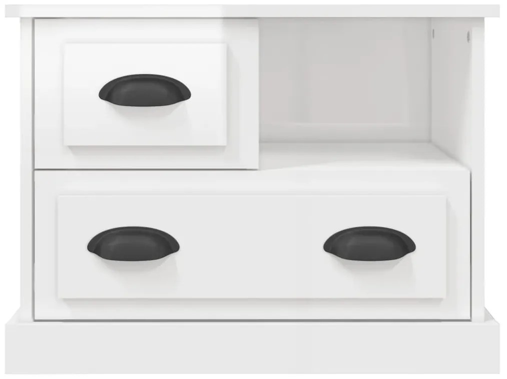 Mesa de cabeceira 60x39x45 cm branco brilhante