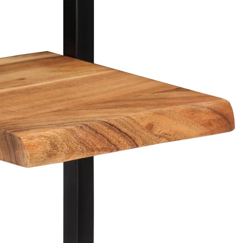 Prateleiras de parede 2 pcs 25x25x75 cm acácia maciça e aço