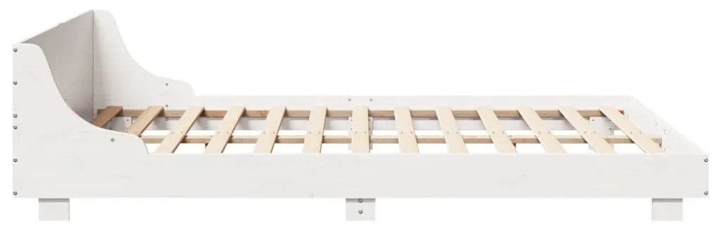 Cama sem colchão 135x190 cm madeira de pinho maciça branco