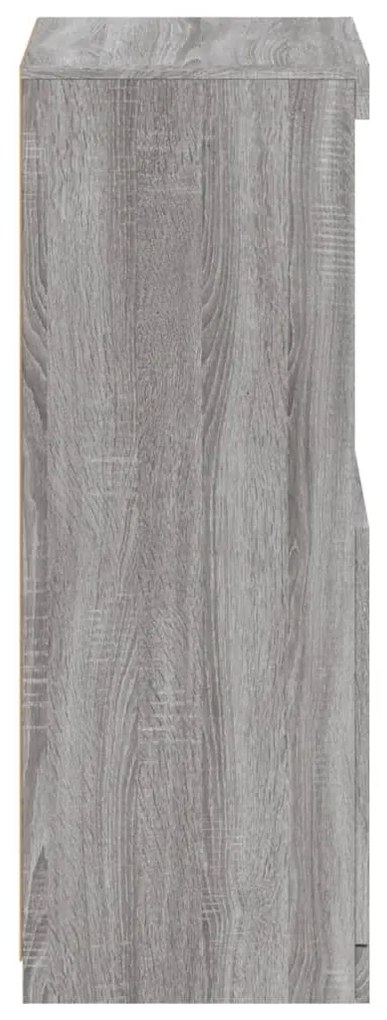 Aparador com luzes LED 41x37x100 cm cinzento sonoma