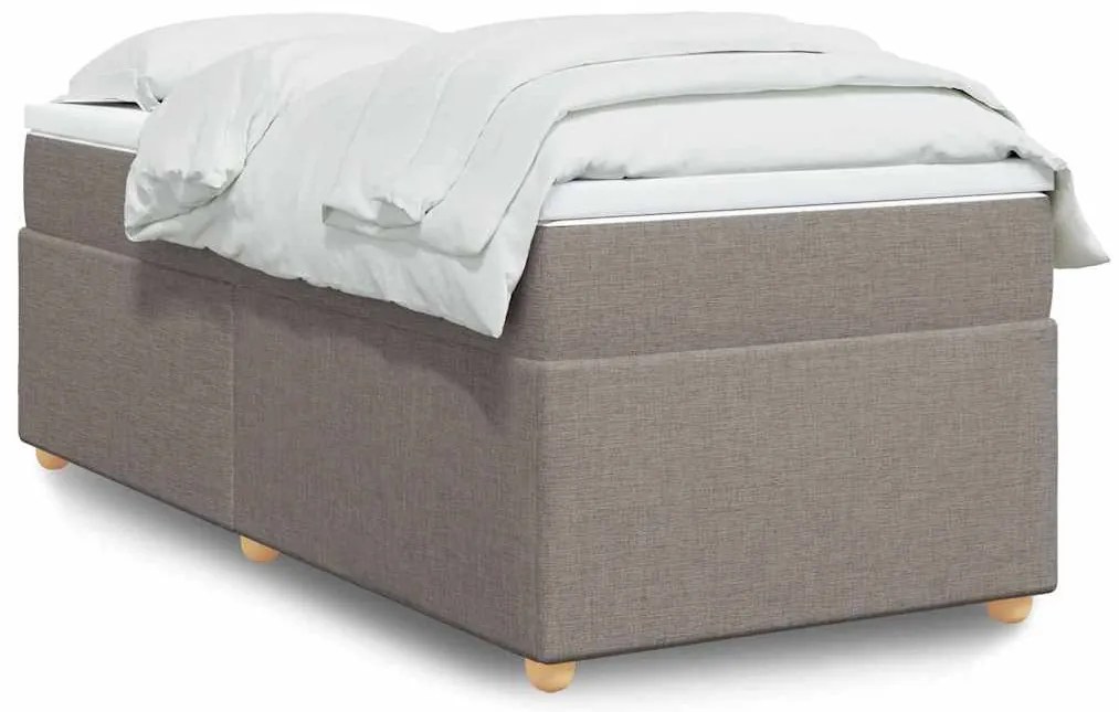Cama com molas/colchão 90x200 cm tecido castanho-acinzentado