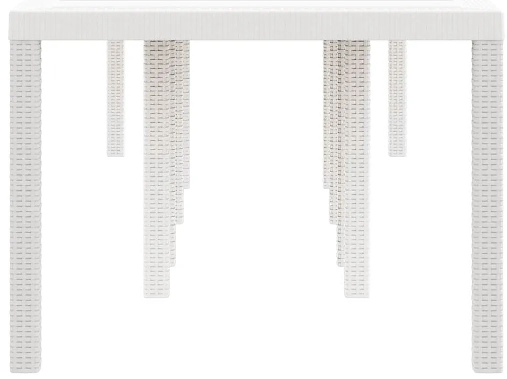 Mesa de Jardim Branca 300x100x73 cm Poly Rattan