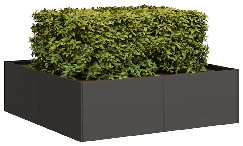 vidaXL Vaso/floreira 100x100x30 cm aço preto