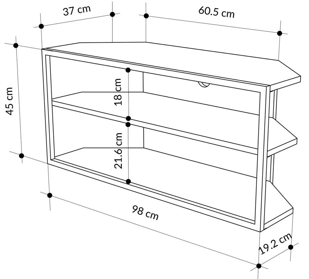 Móvel de TV "Dante" – Cinzento Velho – 98 x 45 x 37 cm – Design Modern