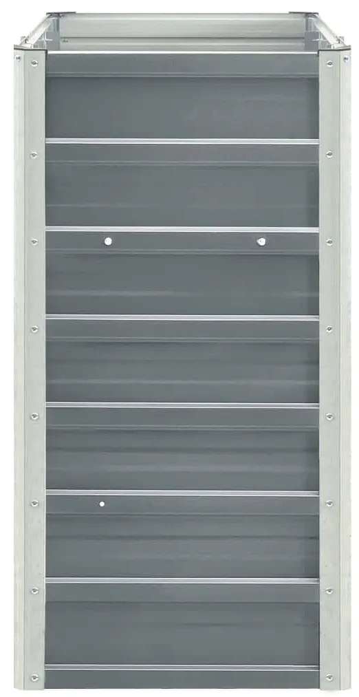 Canteiro elevado de jardim aço galvanizado 240x40x77cm cinzento
