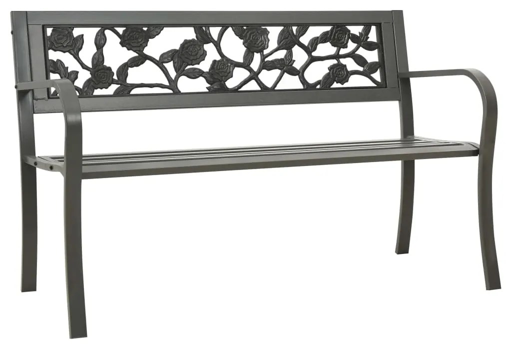 312038 vidaXL Banco de jardim 125 cm aço cinzento