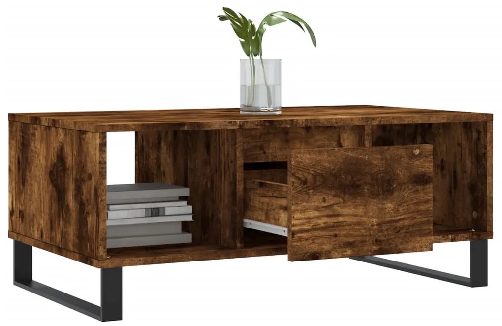 Mesa de centro 90x50x36,5 cm derivados madeira carvalho fumado