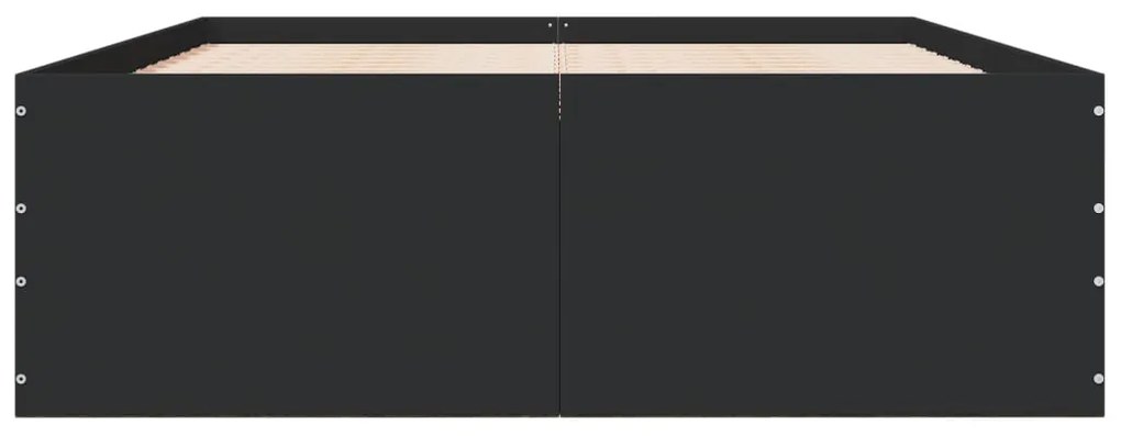 Estrutura de cama 140x190 cm derivados de madeira preto