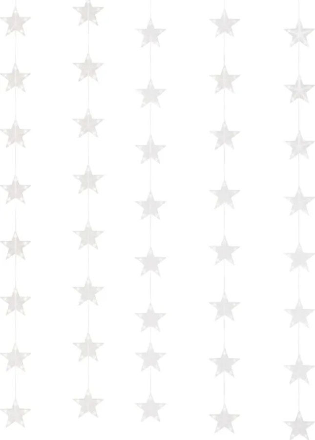 Cortina iluminação c/ estrelas 200 LEDs 8 funções branco quente