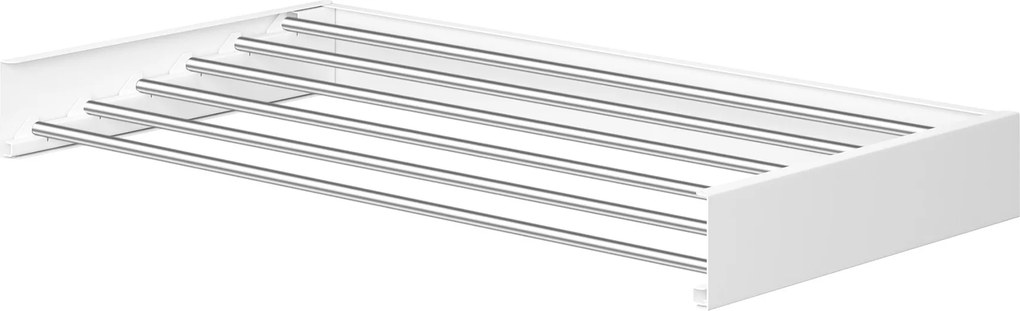 Estendal de roupa de parede extensível 100 x 50 x 10,5 cm, secador de roupa dobrável com 6 varas, que poupa espaço, para interior e exterior branco