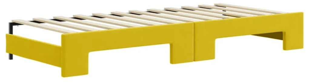 Sofá-cama com gavetão 80x200 cm veludo amarelo