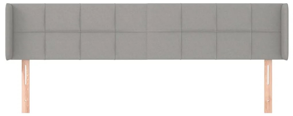Cabeceira de cama c/ abas tecido 183x16x78/88 cm cinzento-claro