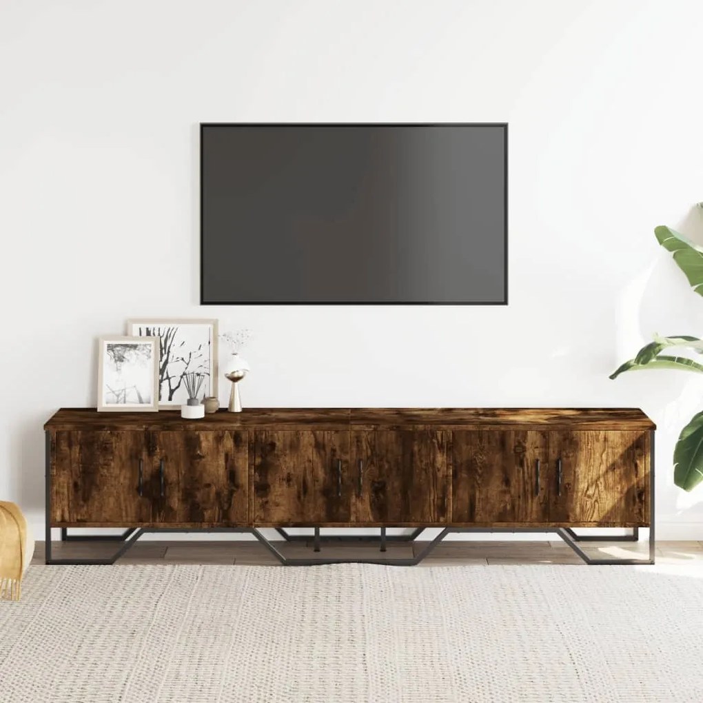 Móvel de TV 180x34x41 cm derivados de madeira carvalho fumado