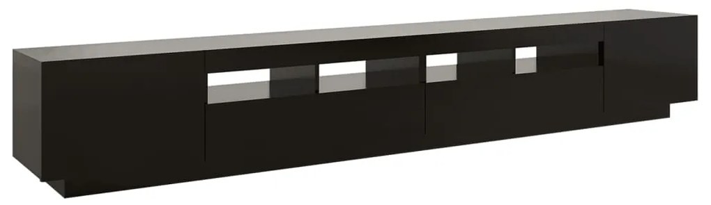 Móvel de TV com luzes LED 260x35x40 cm preto