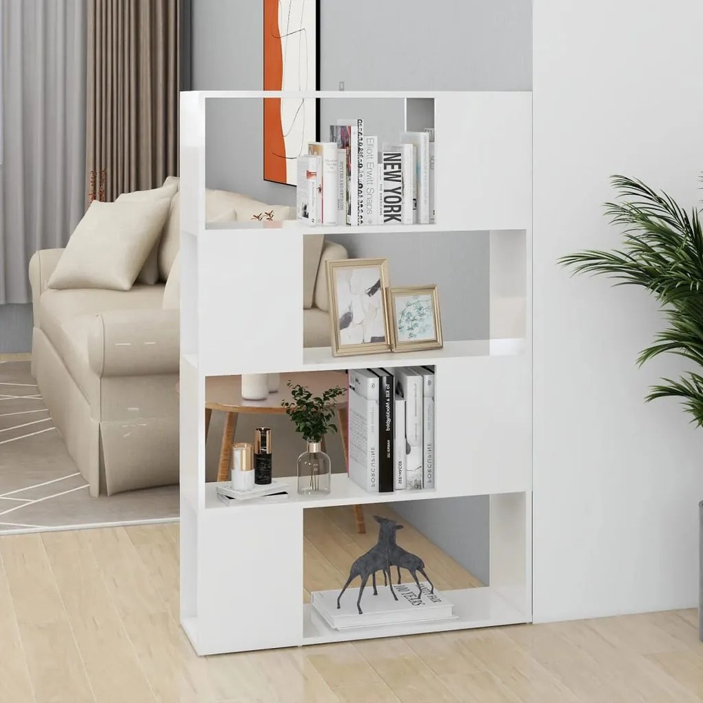 809140 vidaXL Estante/divisória 80x24x124,5 cm branco brilhante
