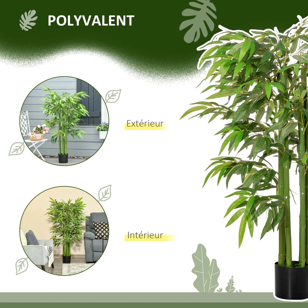 Planta artificial de bambu, árvore artificial de 140 cm com vaso, planta artificial verde para decoração de interiores
