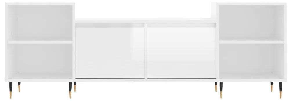 Móvel de TV 160x35x55 cm derivados de madeira branco brilhante