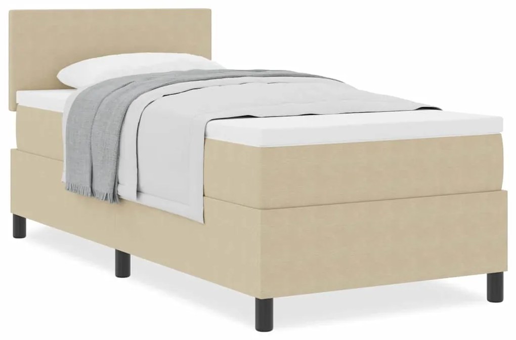 Cama Box Spring com Colchão Verde Claro Cinza Solteiro Tecido de Velud