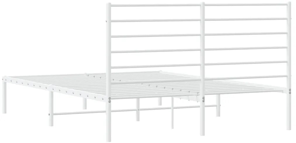 Estrutura de cama com cabeceira 135x190 cm metal branco