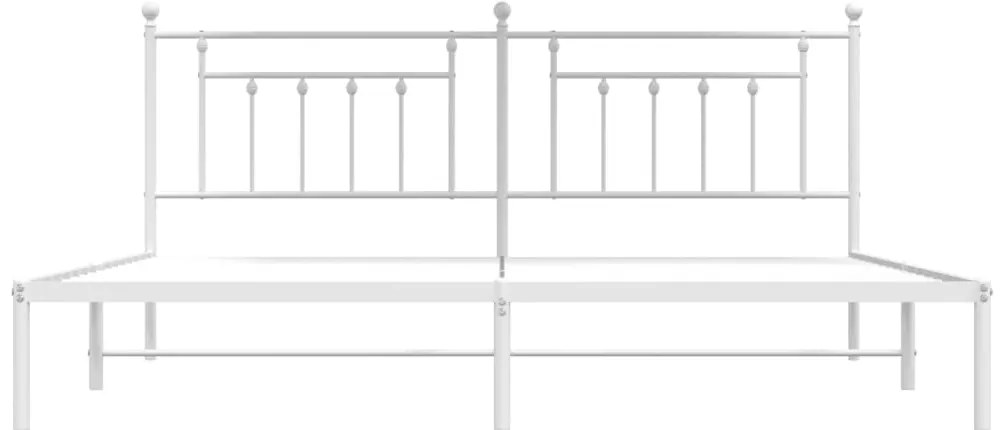 Estrutura de cama com cabeceira 200x200 cm metal branco