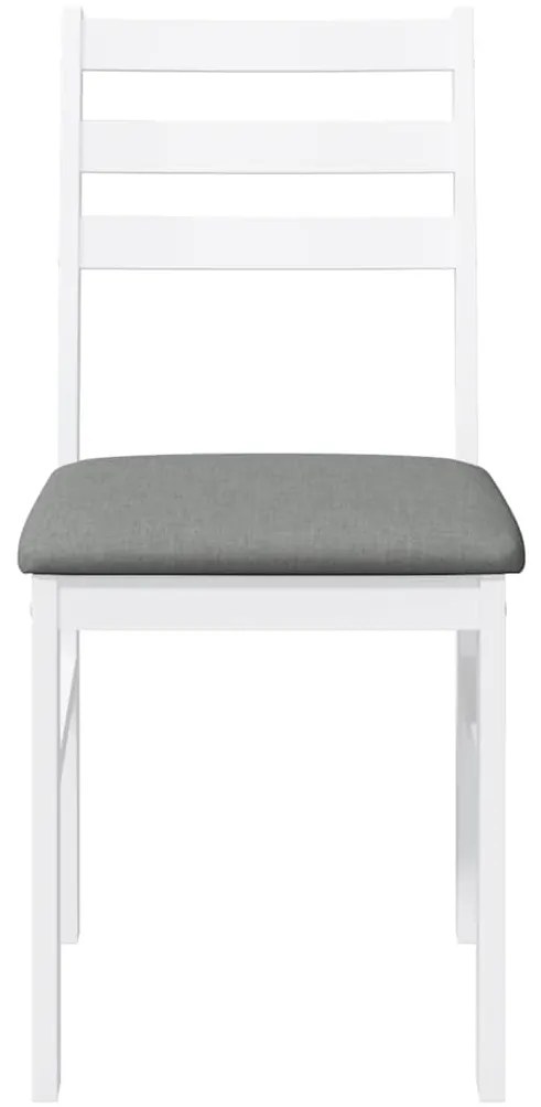 Cadeiras de jantar com almofadões 2 pcs madeira maciça branco