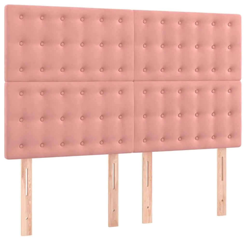 Cama com molas/colchão 140x200 cm veludo rosa