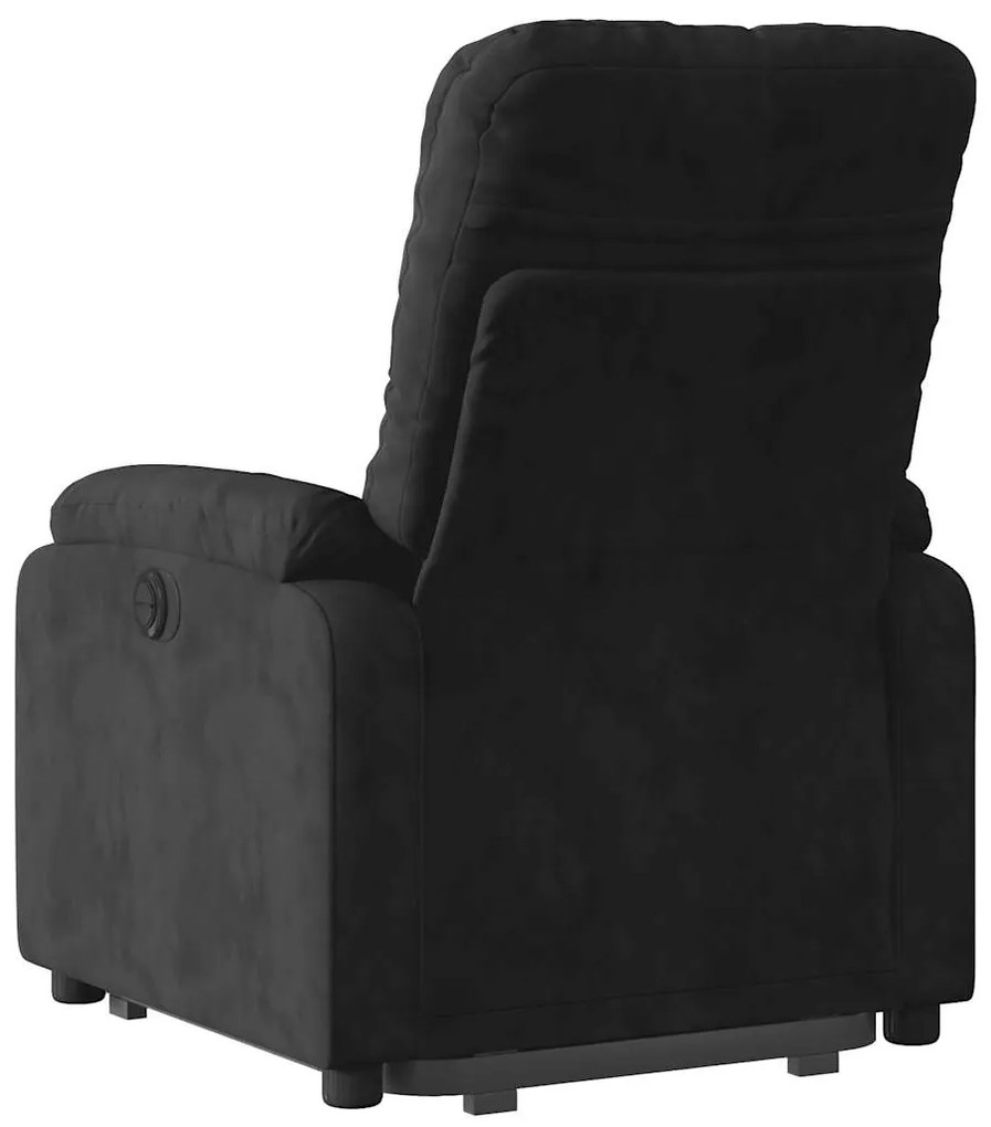 Poltrona de massagens elétrica elevatória microfibra preto